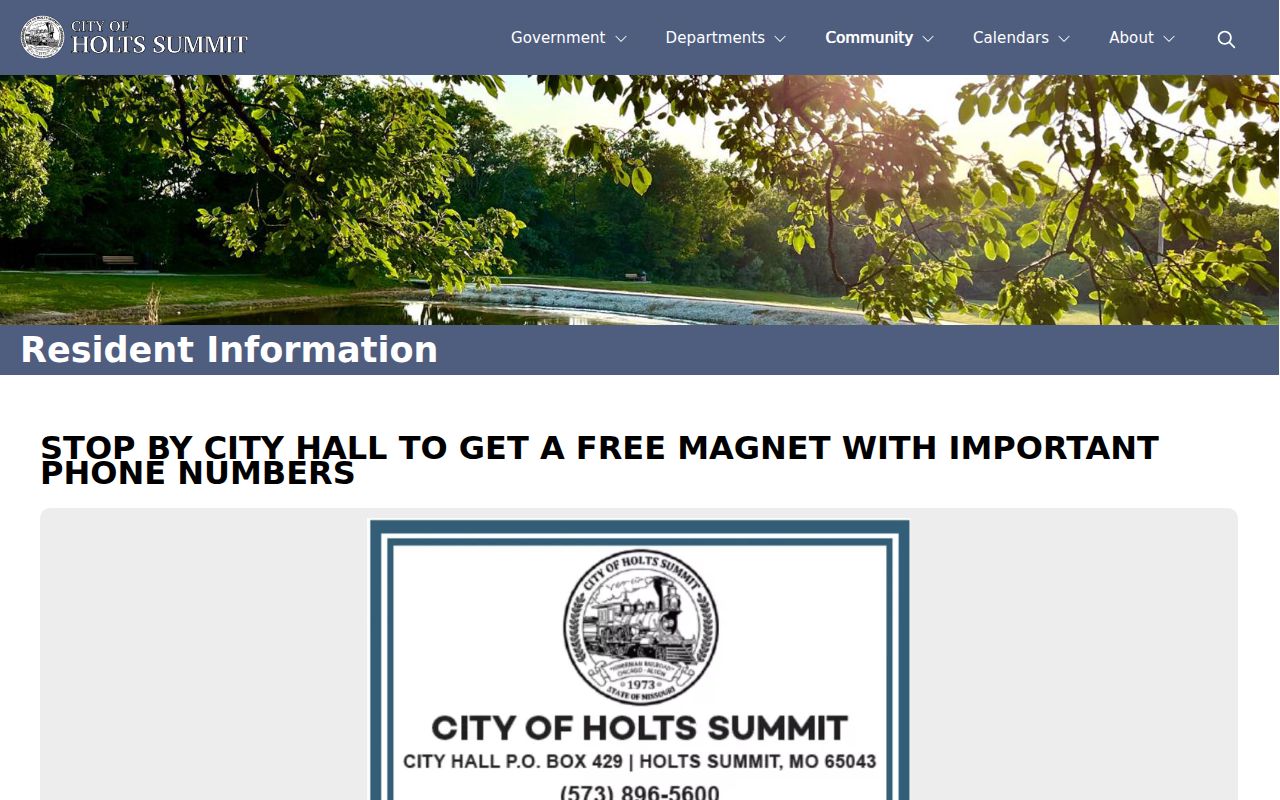 Callaway County Holts Summit police records contact directory